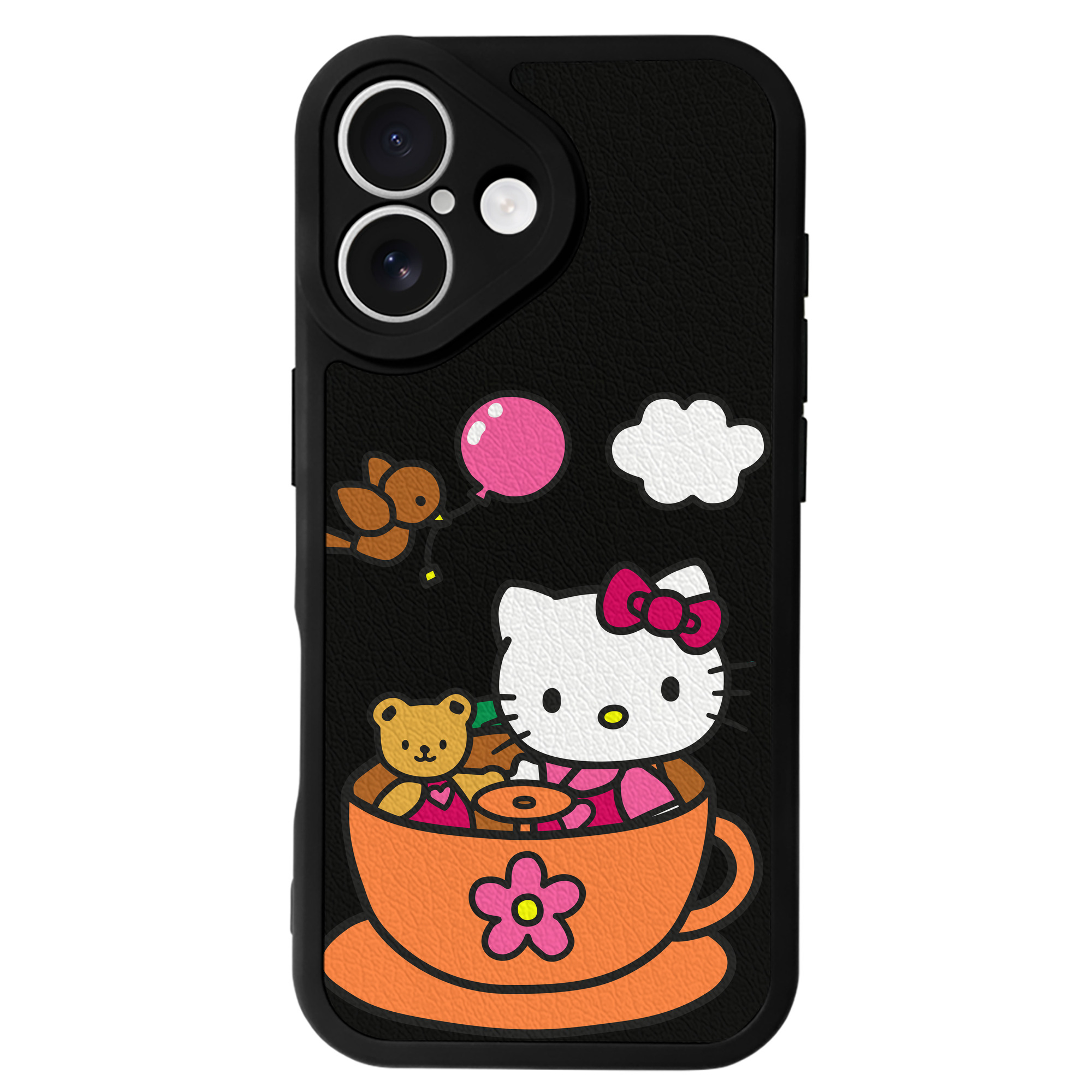 （画像用） Hello Kitty ハローキティ 【iPhone 16シリーズ対応】シリコンスマホケース（レザー調） 材質：シリコン